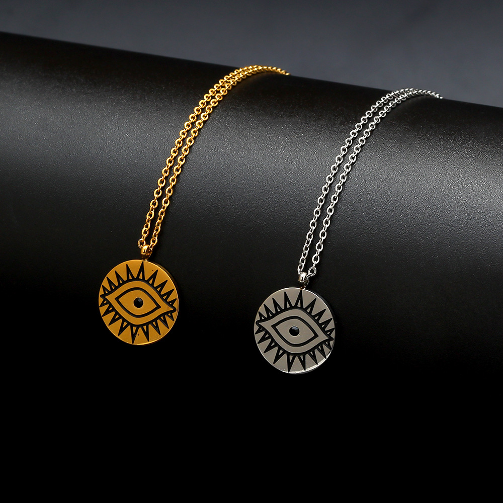 Lucky Eye Stainless Steel Exaggerated Punk Necklace
