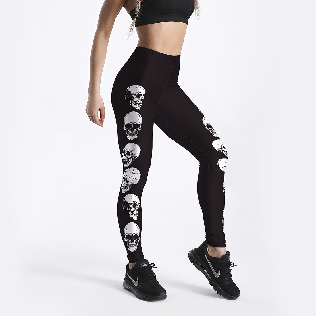 Title 2, Sports Ankle Pants Printed Leggings with Person...