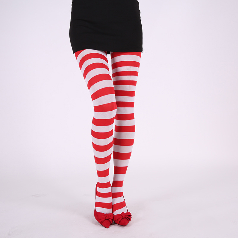 Party Costume Props Striped Pantyhose Halloween Christmas Pantyhose Stockings - Shop at LoveMi