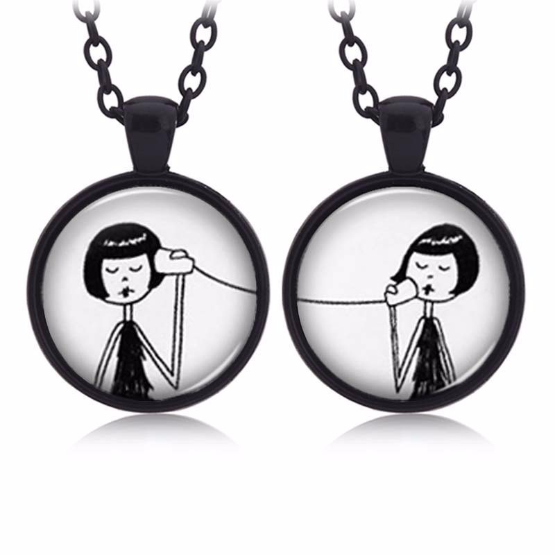 Two-piece Good Friend Necklace Keychain