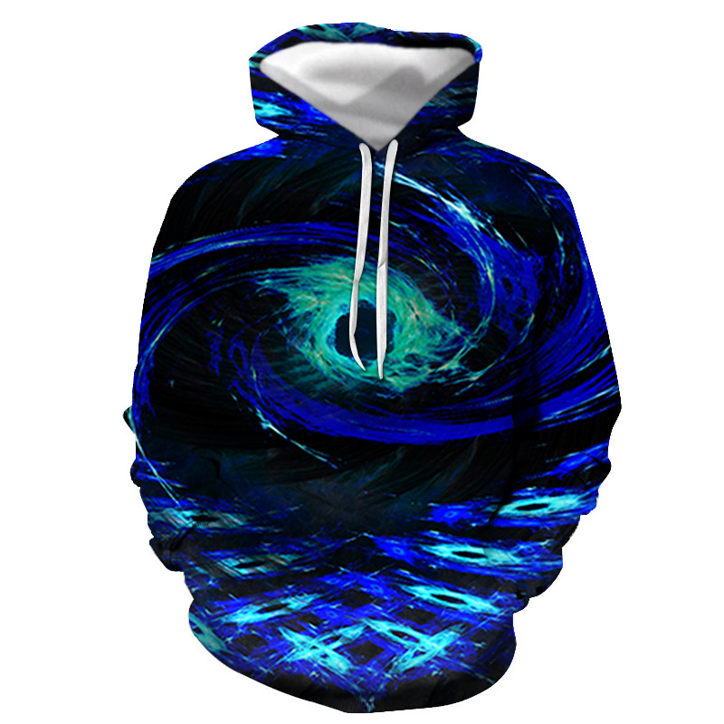 Disc Swirl Printing 3D Round Neck Men's Sweater