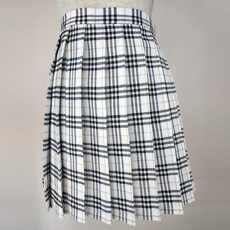 Spring And Summer College Style Simple And Fashionable Plaid Skirt