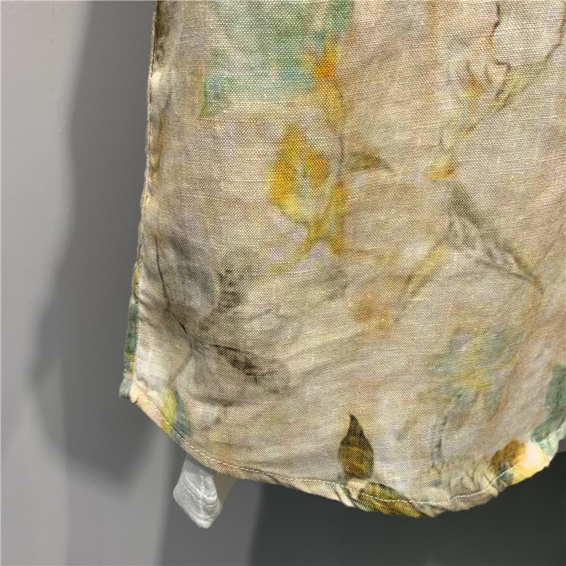 Thin Men's Short-sleeved Linen Five-point Sleeve Shirt