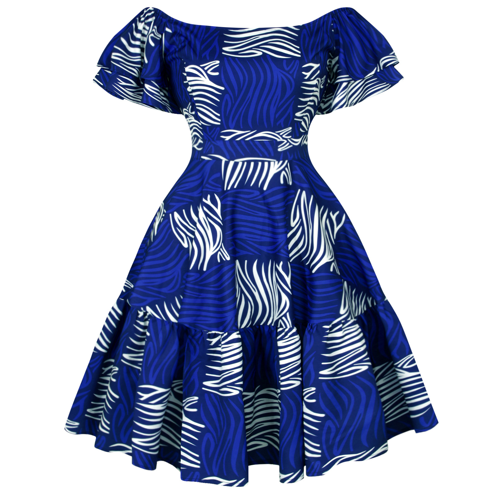 Summer Female Lotus Leaf Sleeve Sexy Fashion Dress Skirt