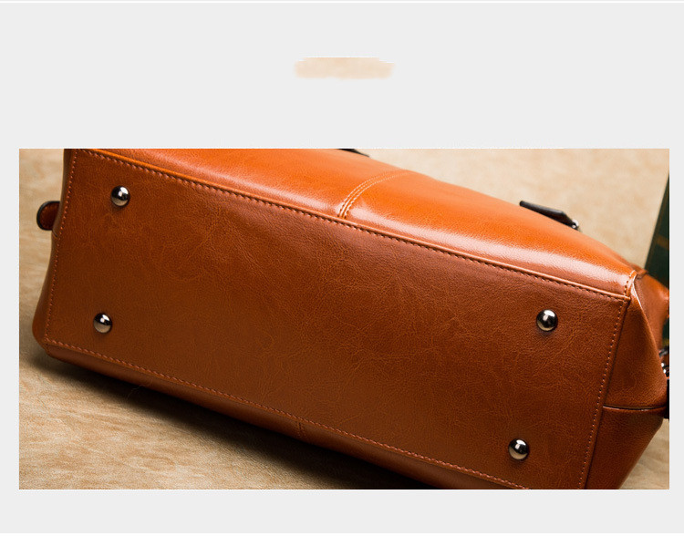 Women's Bag Cowhide Motorcycle Bag Single Shoulder Lady Leather Portable Diagonal Bag