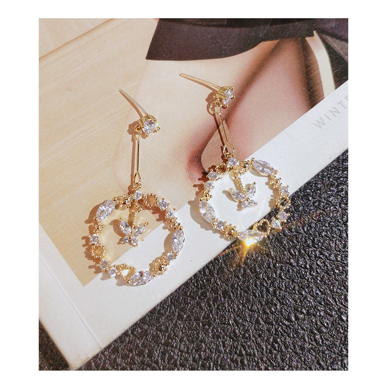 New Trendy Temperament Butterfly Sterling Silver Earrings Women