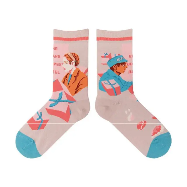 Socks Lady Autumn Winter Budapest Grand Hotel Series Pink - Shop at LoveMi
