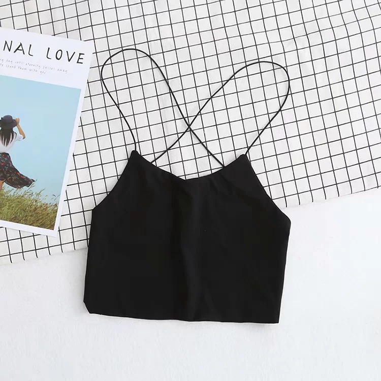 Leaky Back Rubber Band Camisole Women's Umbilical Tight Bottoming Top