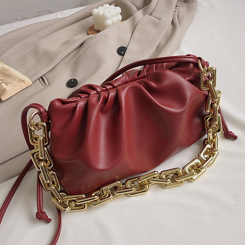 One-Shoulder Armpit Bag Thick Chain Cloud Fold Female Bag