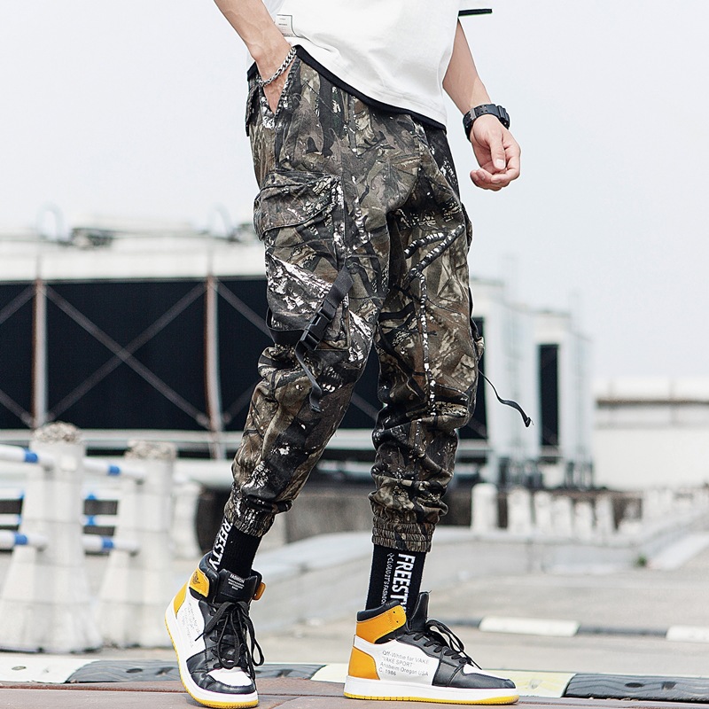 Multi-Pocket Overalls Men's Casual Pants Large Size Loose