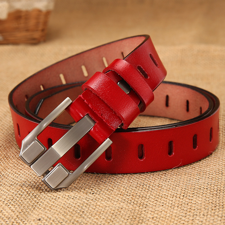 Ladies Vintage Pin Buckle Cowhide Belt