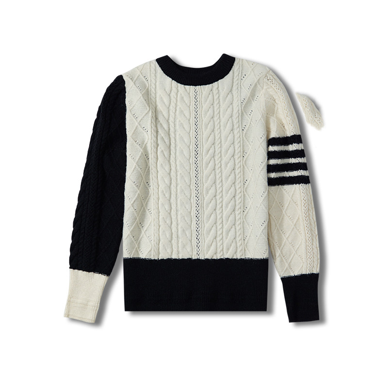 Title 6, The New College Lazy Style Loose Four-Bar Knit ...