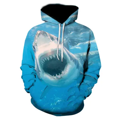 Shark Pullover Loose Hoodie for Men and Women 3
