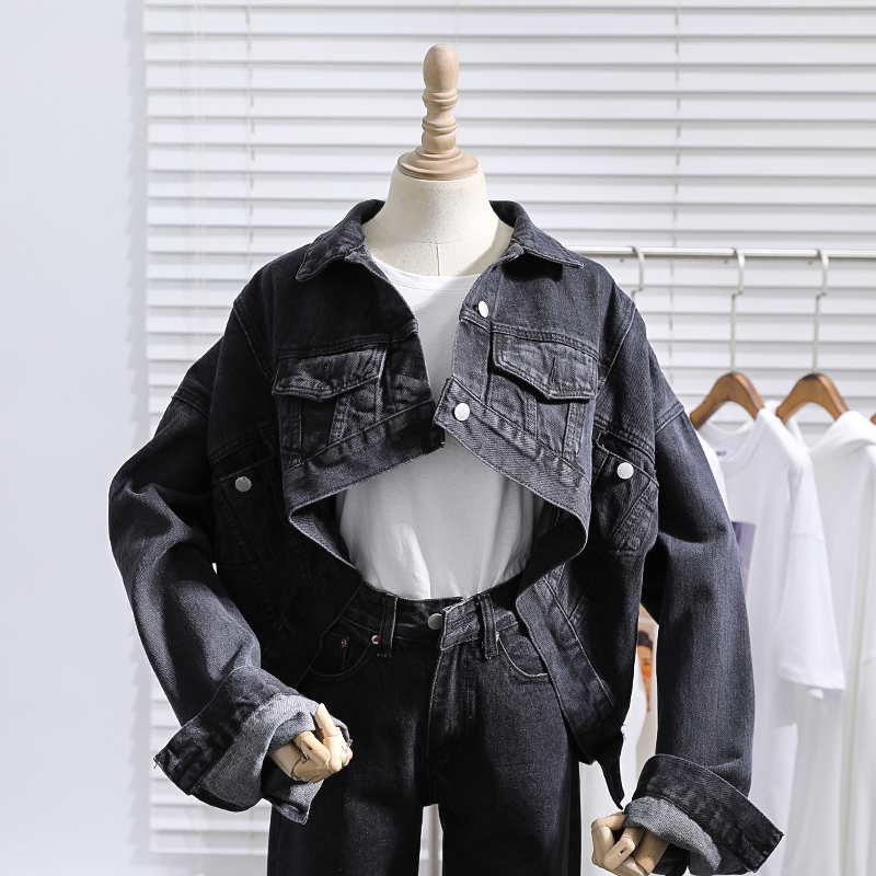 Personalized Front Short and Back Long Denim Jacket