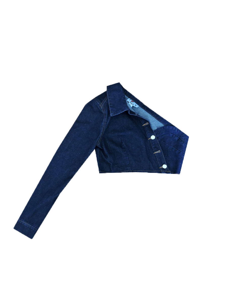 Off-Shoulder Long-Sleeved Short Jacket Cowgirl Jacket All-Match