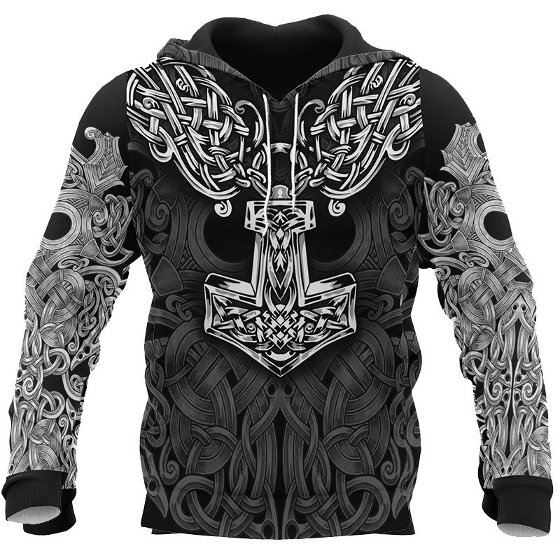 New Viking Series Men's And Women's 3D Digital Printing Hoodie
