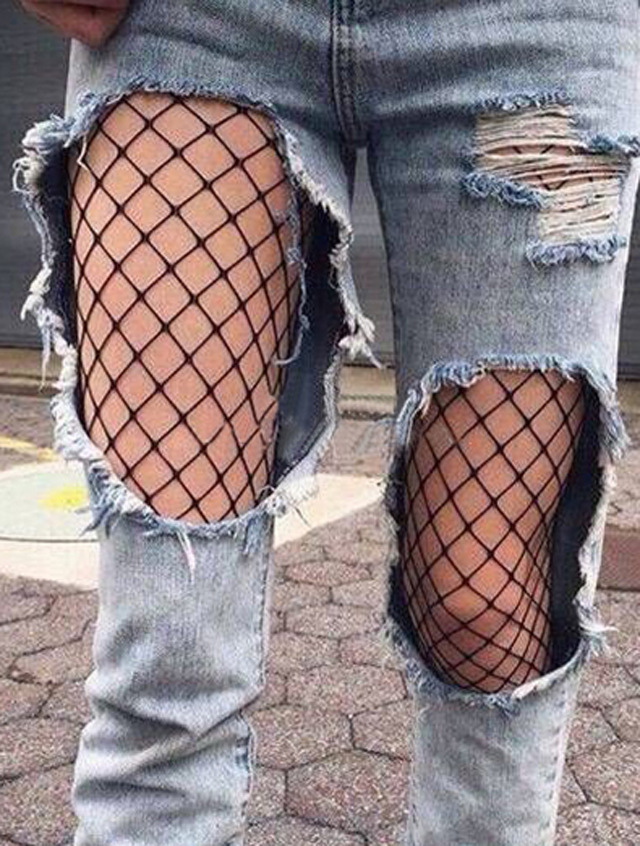 White Big Mesh Fine Mesh Fishnet Stockings Sexy Short Socks Women