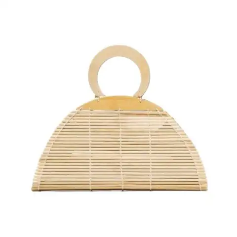 Hand-Woven Bags Bamboo Root Clutch Natural Bag Handbag