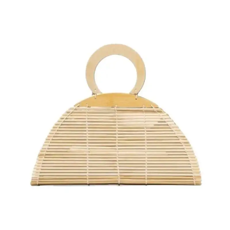 Hand-Woven Bags Bamboo Root Clutch Natural Bag Handbag