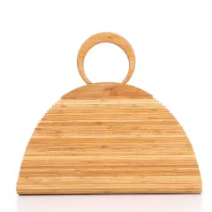 Hand-Woven Bags Bamboo Root Clutch Natural Bamboo Bag Bamboo Handbag - Wood - View 1