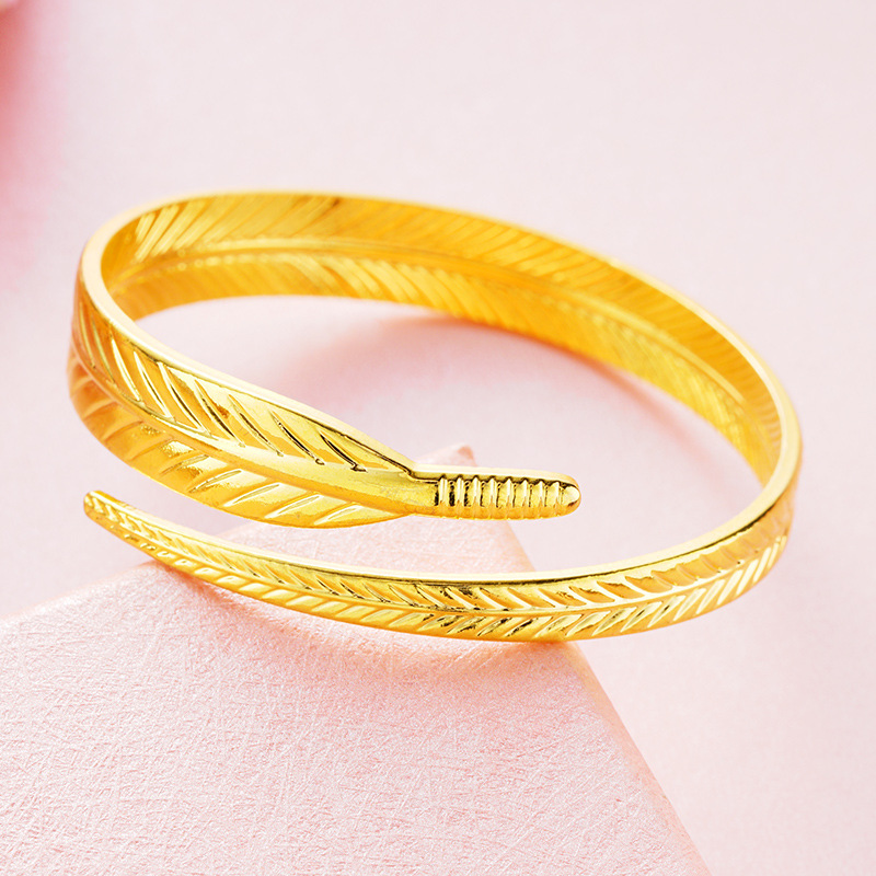 Love Secret Feather Open Bracelet Pendant Ring