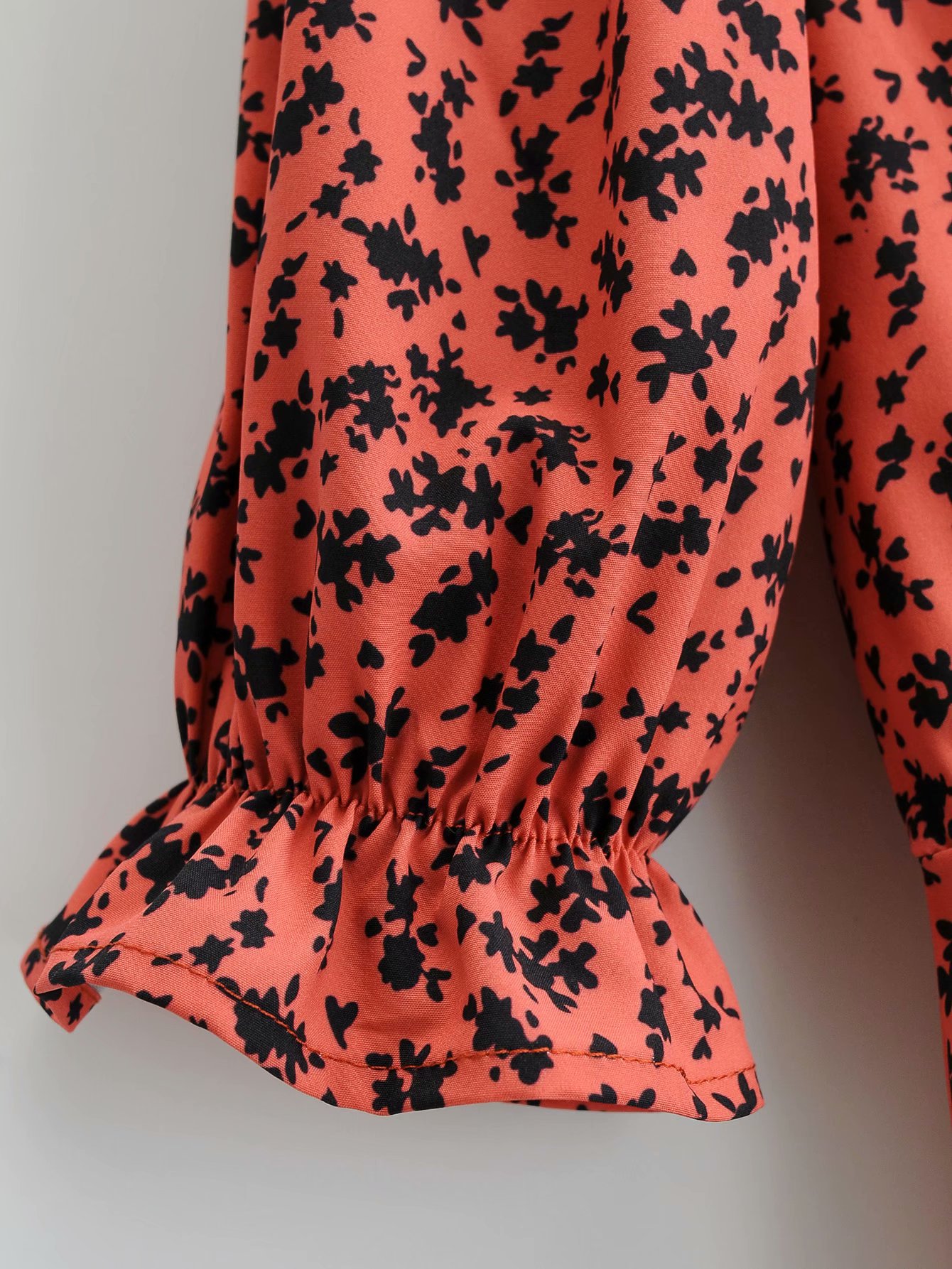 Summer New Round Neck Retro Floral Lotus Leaf Dress