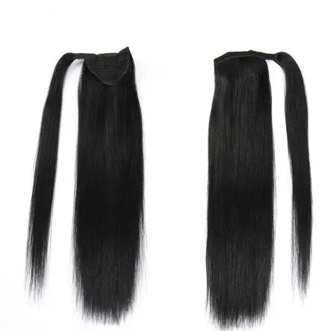Real Hair Velcro Ponytail Long Seamless Extension Wig Braids