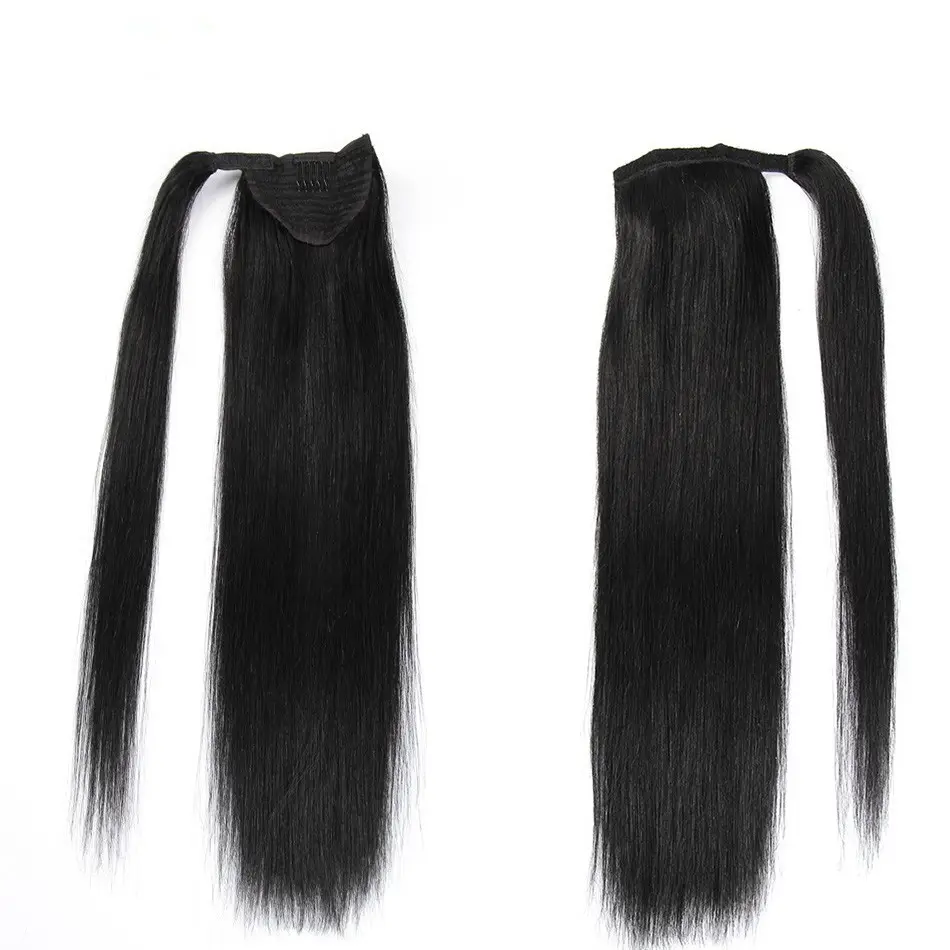Real Hair Velcro Ponytail Long Seamless Extension Wig Braids