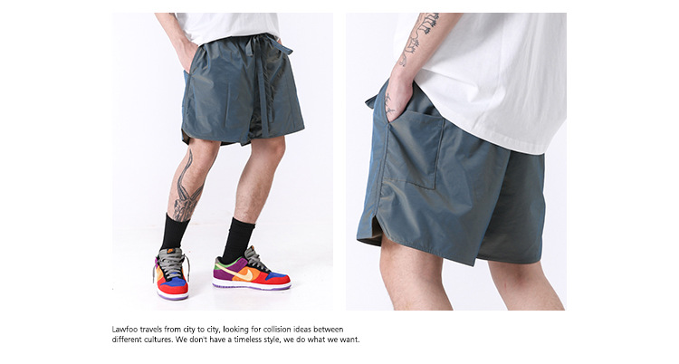 LawFoo SpringSummer New Original National Tide Men's Wear Drawstring Ribbon Beach Shorts Sports Pants Men And Women