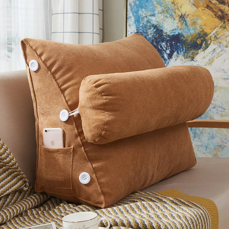 Comfort Velvet Wedge Bed Reading Pillow Large Big Sofa