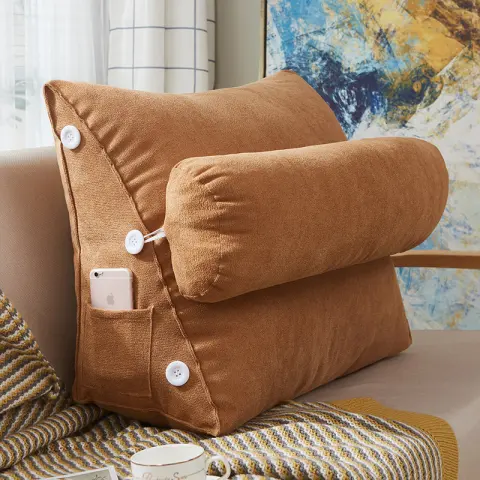 Comfort Velvet Wedge Bed Reading Pillow Large Big Sofa
