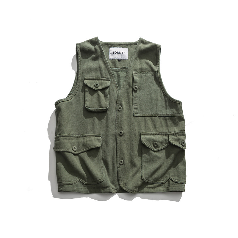 Multi-pocket Waistcoat American Casual Vest Unisex Vest