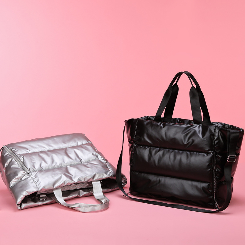 Winter New Style Female Large-Capacity Shoulder Bag Waterproof Nylon Bag Space Cushion Cotton Large Handbag