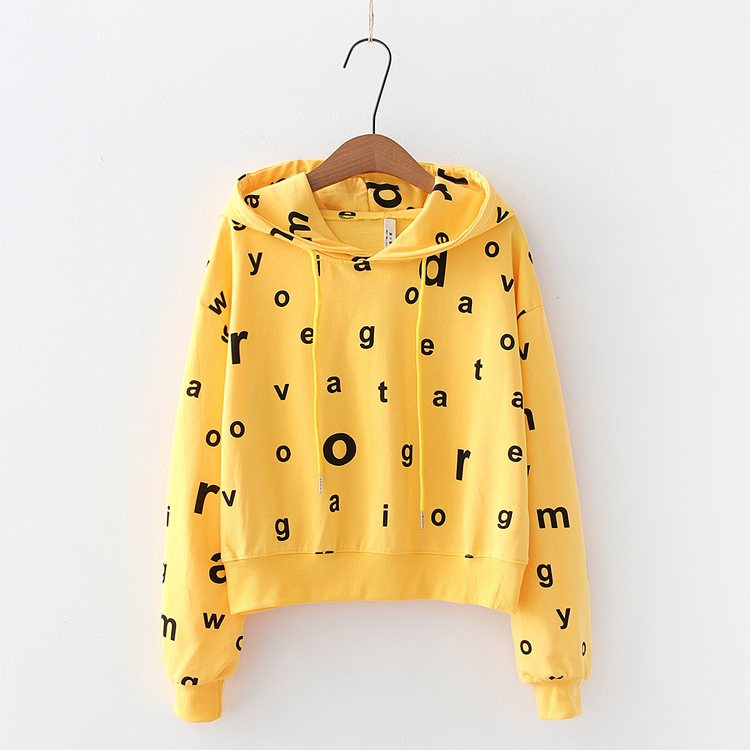 Title 3, Autumn Female Letter Print Loose Long Sleeved S...