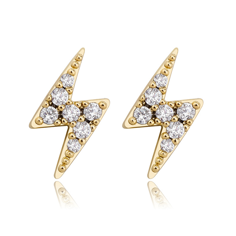 Sterling Silver Lightning Zircon Hip Hop Women's Stud Earrings