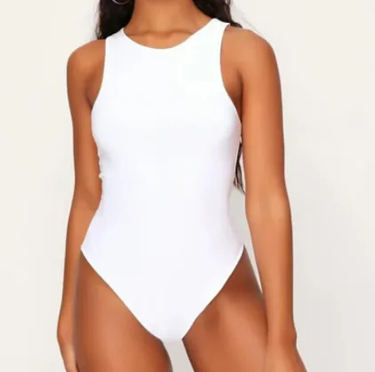 Sleeveless Sexy Bodysuit Women Off Shoulder Top White - Shop at LoveMi