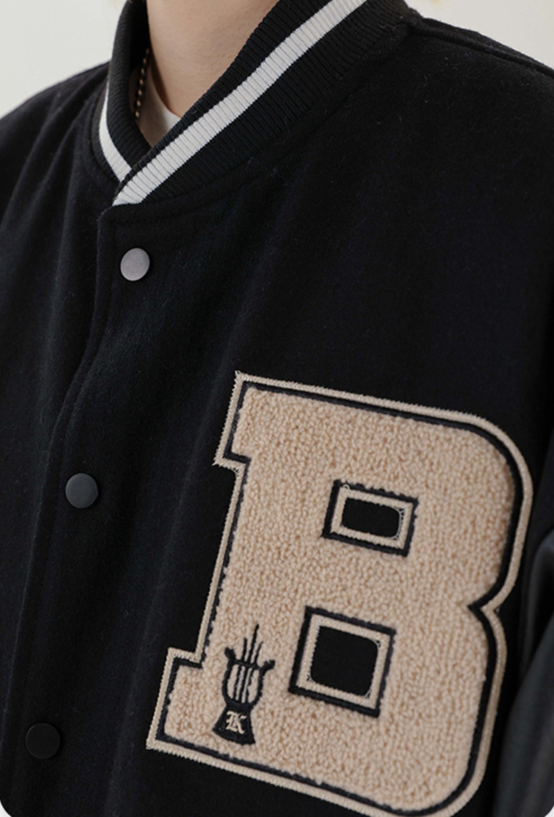 Title 2, Veste de baseball brodée High Street Bone Towel...