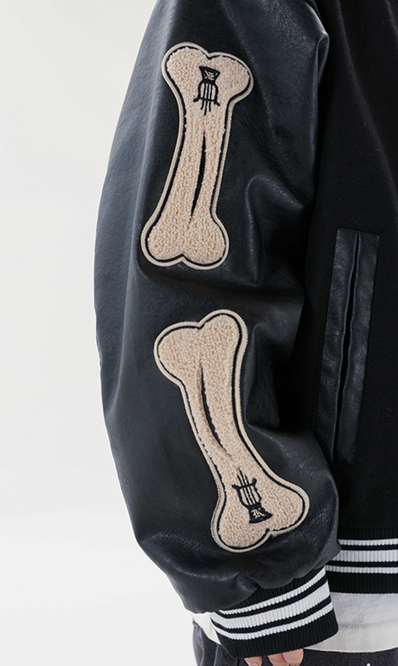 Title 3, Veste de baseball brodée High Street Bone Towel...