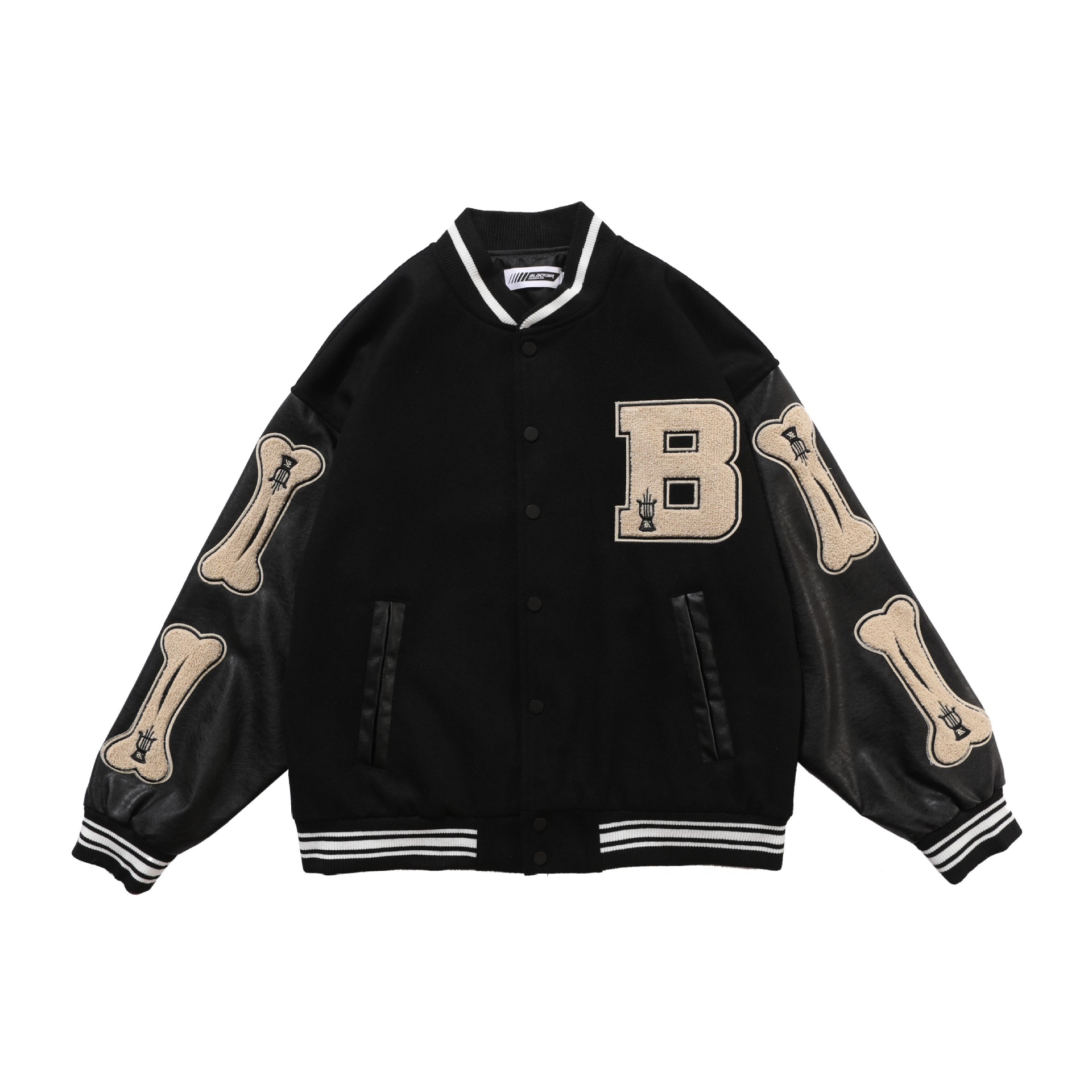 Title 5, Veste de baseball brodée High Street Bone Towel...