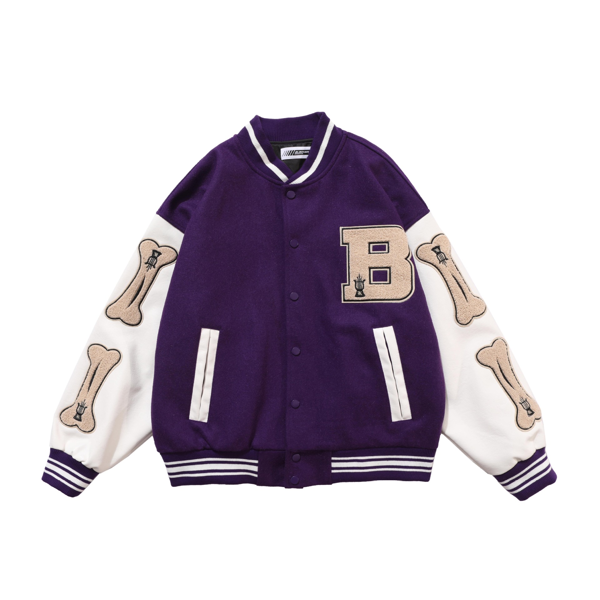 Title 6, Veste de baseball brodée High Street Bone Towel...