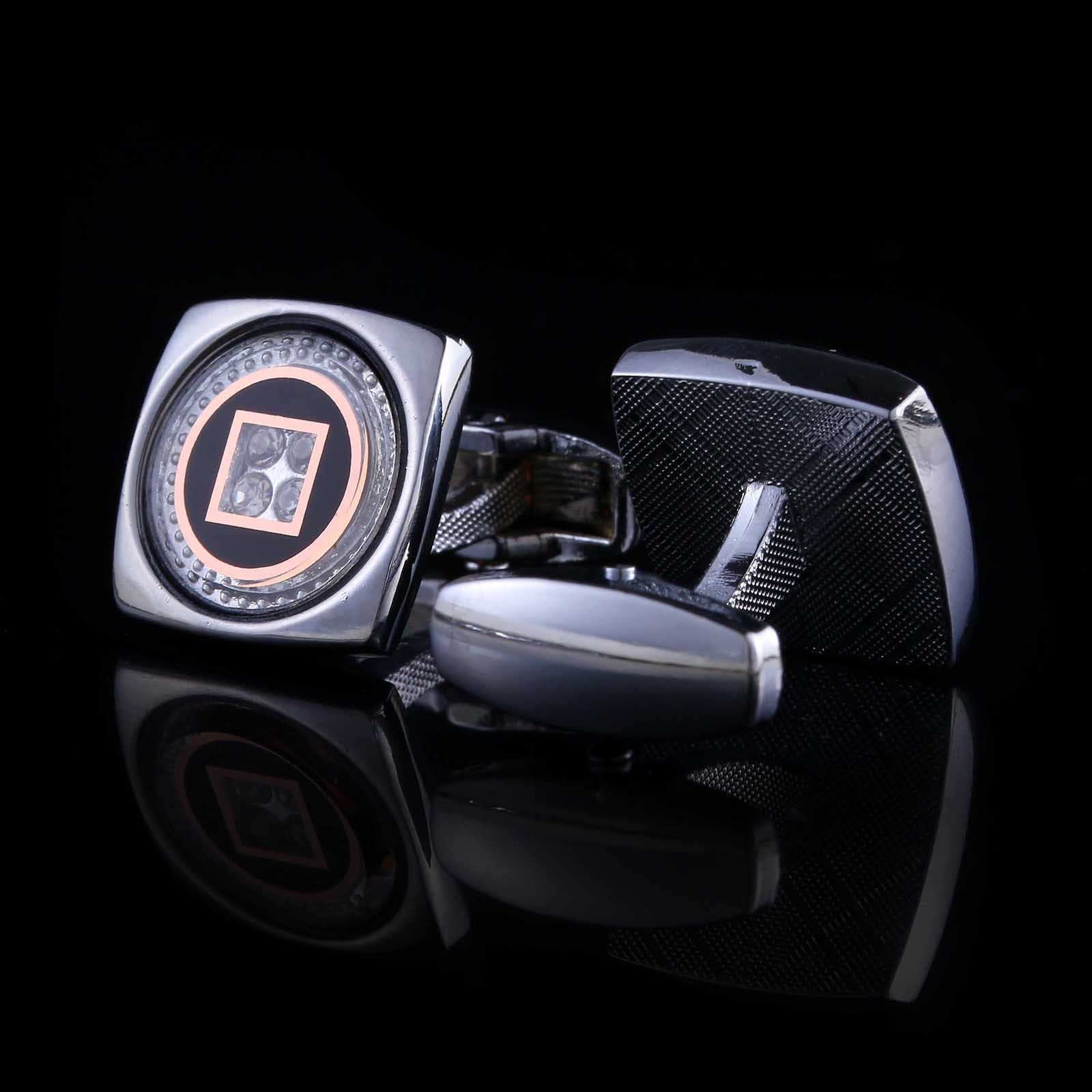 Square Crystal Rhinestone Cufflinks, picture 4 of 4