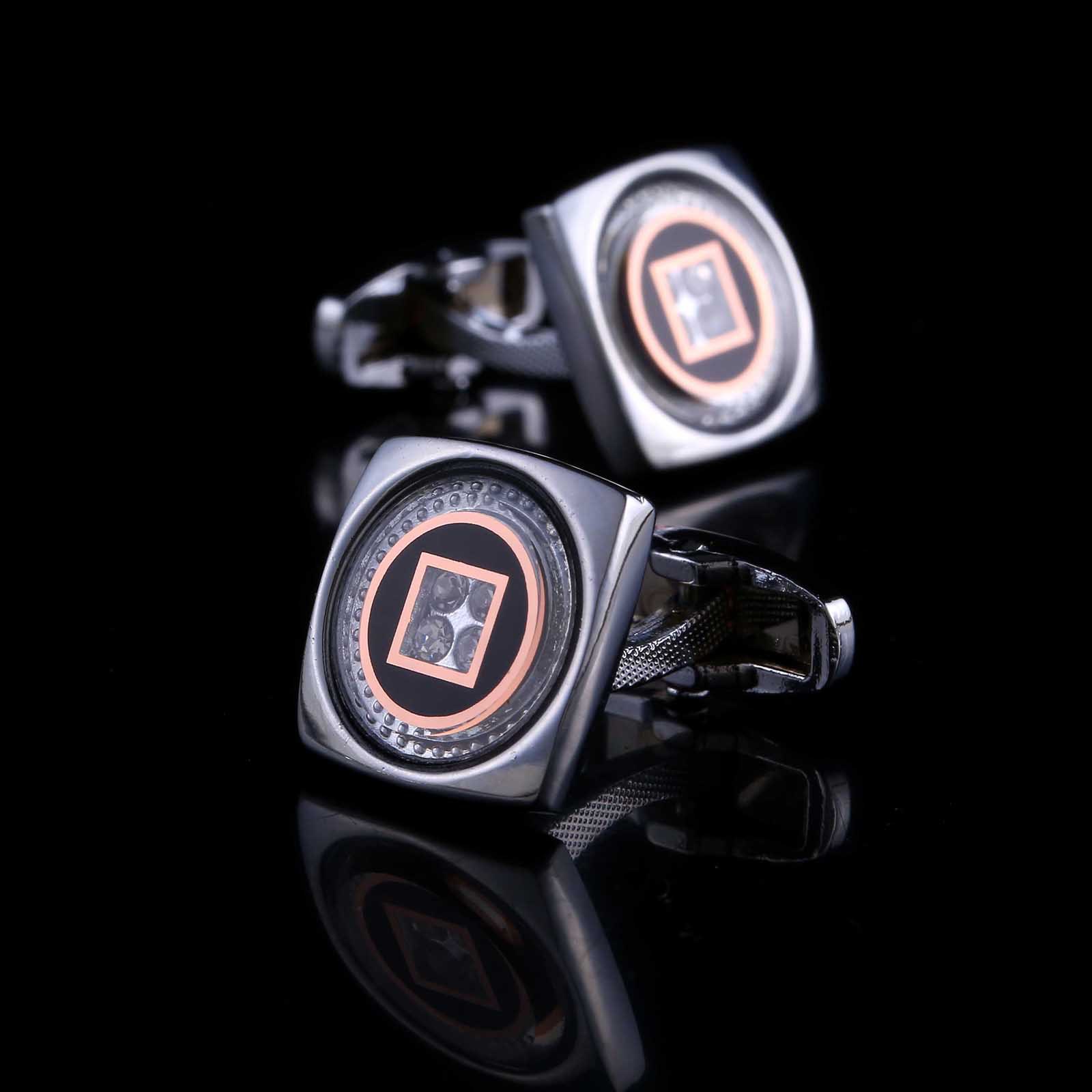 Square Crystal Rhinestone Cufflinks, picture 3 of 4