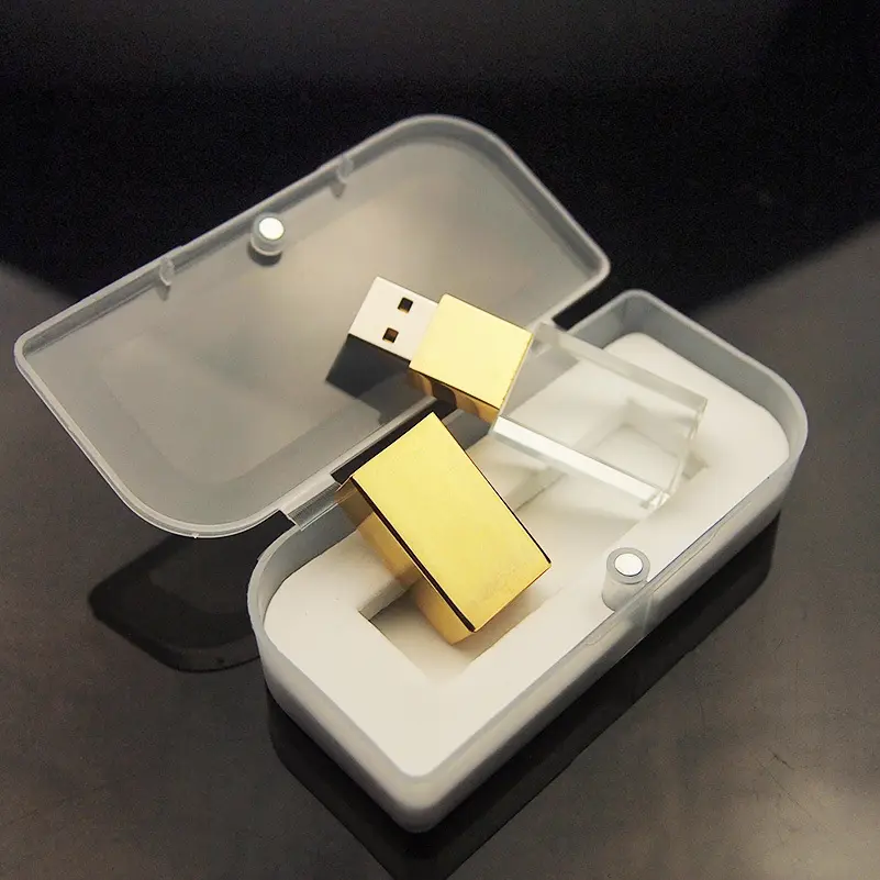 Crystal USB Flash Drive, Transparent Glass Personalized