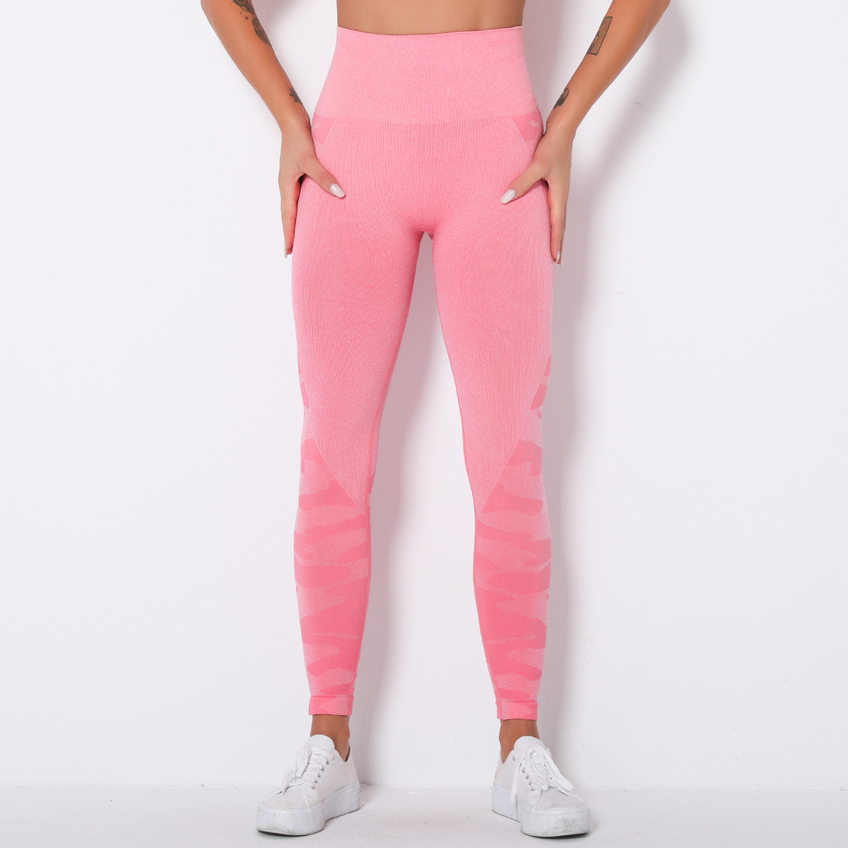 Ladies Simple High Waist Seamless Yoga Pants