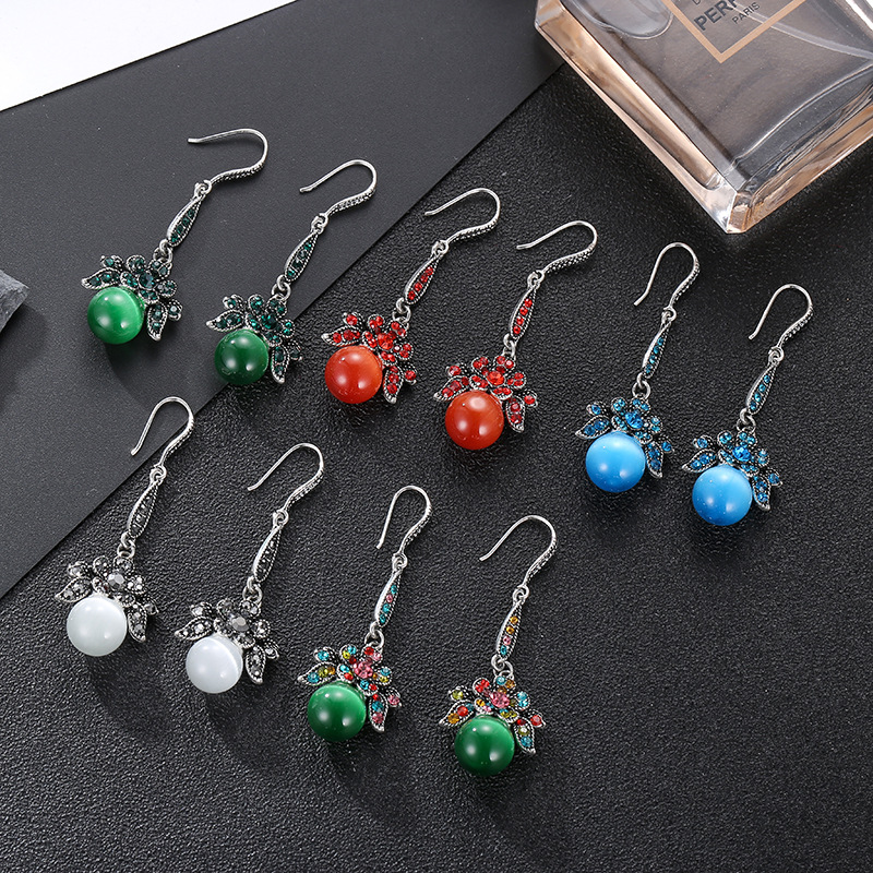 Creative Flower Earrings Female Long Style Retro Earrings