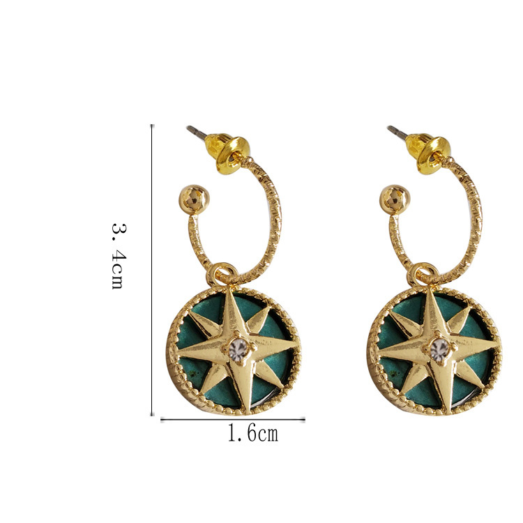 Simple Geometric Round Stars S925 Silver Baroque Earrings