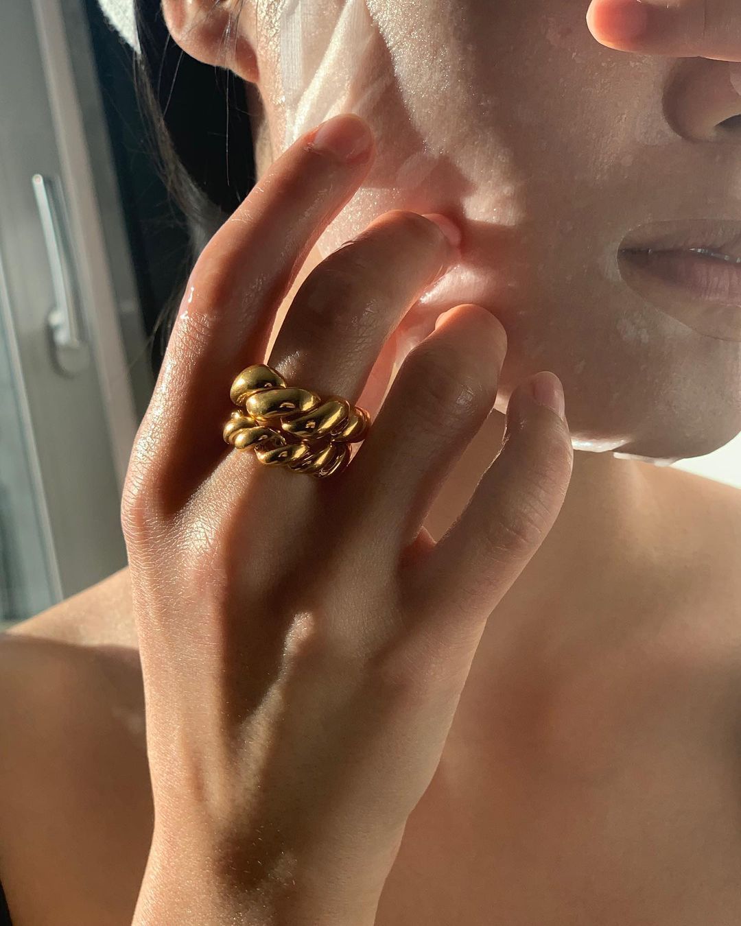 Sterling Silver Rope Twist Ring Simple And Light Luxury Punk Ring