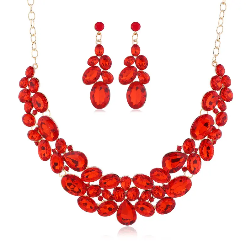 Necklace Set Earrings Jewelry Two Piece