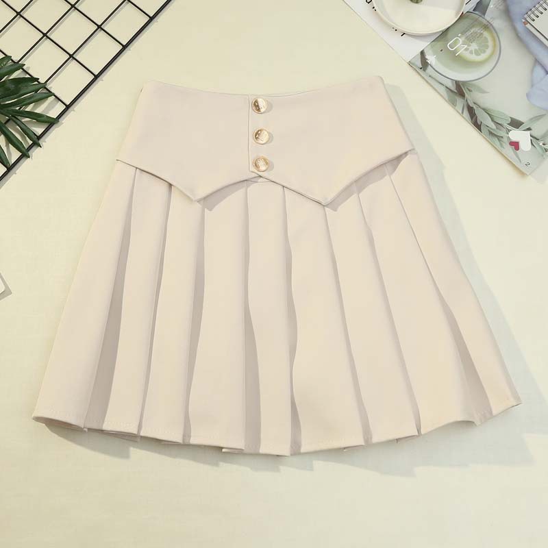 High Waist Irregular Pleated A-line Skirt