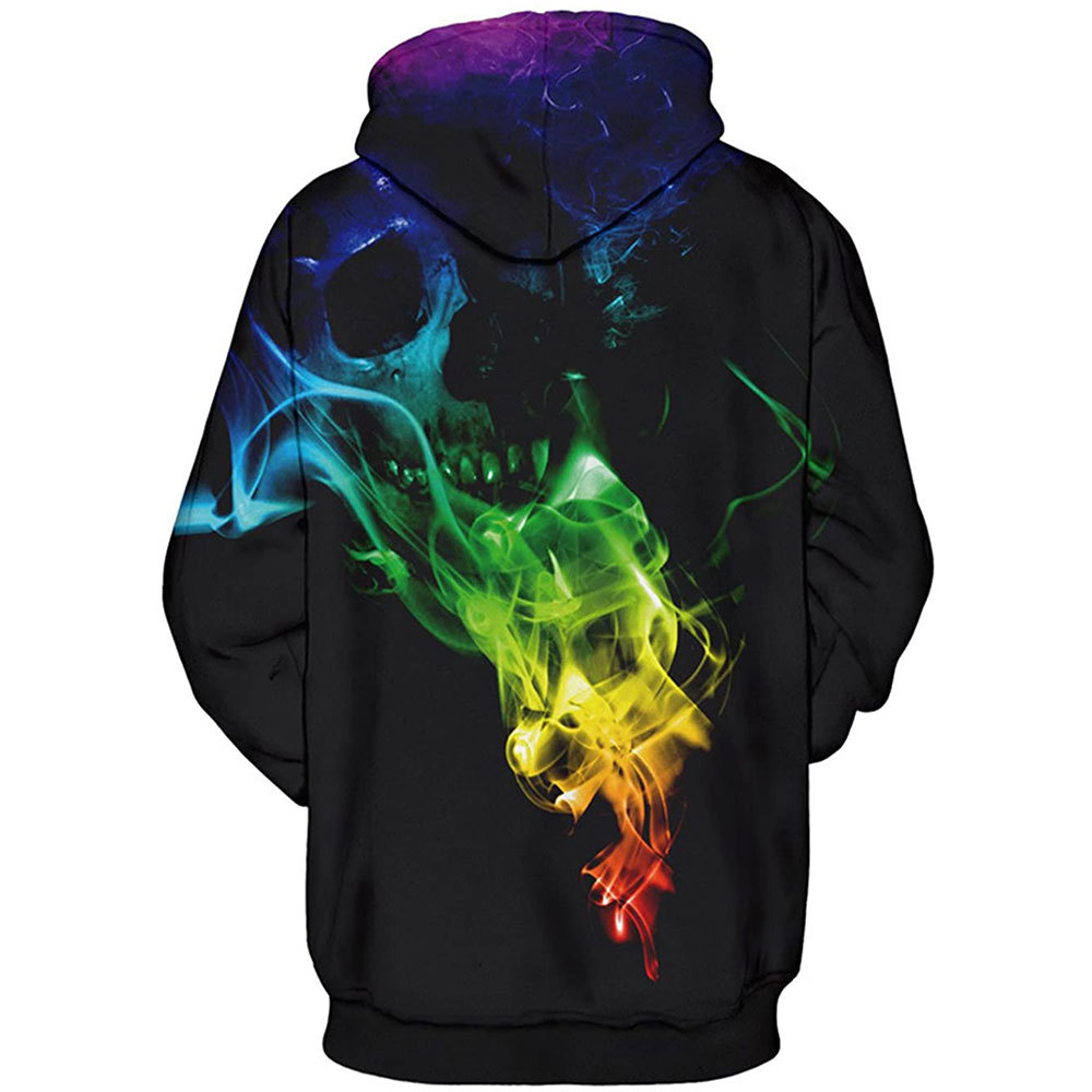 Title 3, 3D Printing Colorful Skull Smoke Casual Fashion...